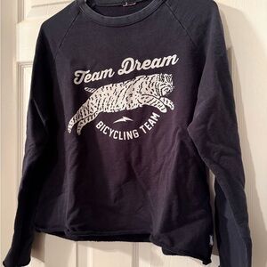 Women's Black Raglan Cropped Sweatshirt Medium